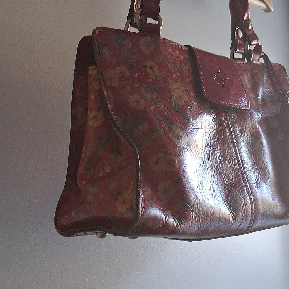 PATRICIA Nash Rienzo Satchel in Rosso Fiore red floral purse shoulder bag - Picture 6 of 16